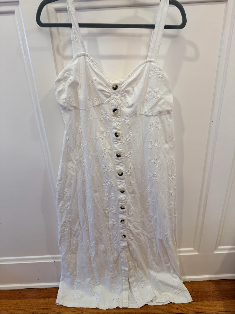 ASOS White Eyelet Button-Front Sundress